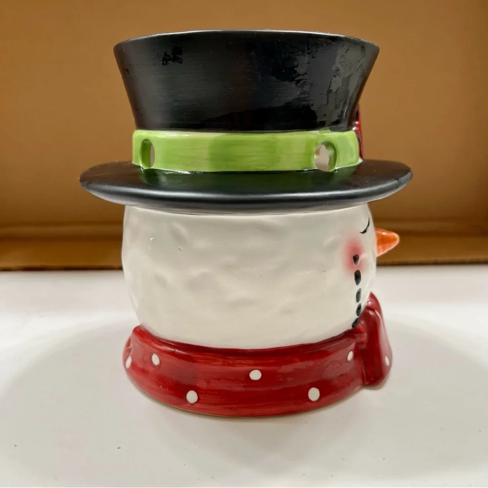 Vintage Yankee Candle Snowmen‎ Winter Wax Tart Tealight Warmer